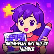 Anime Pixel Art Hue By Number - Pixel Artist game