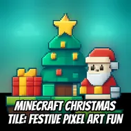 Minecraft Christmas Tile: Festive Pixel Art Fun - Pixel Artist game